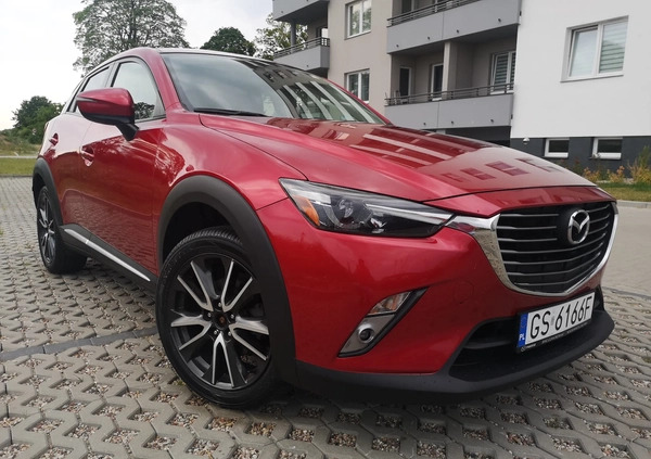 Mazda CX-3 cena 74900 przebieg: 71500, rok produkcji 2018 z Słupsk małe 137